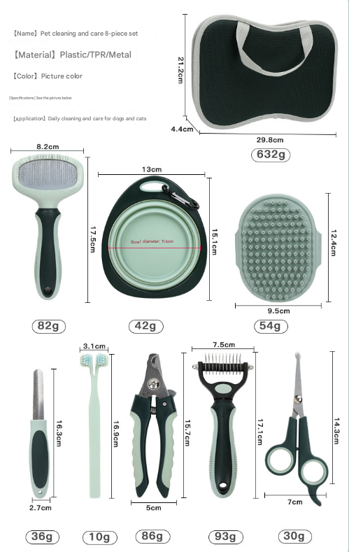 8-Piece Pet Grooming Kit