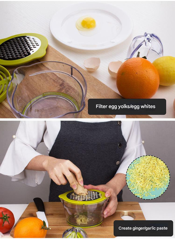 4-in-1 Manual Citrus Juicer with Grater and Egg Separator